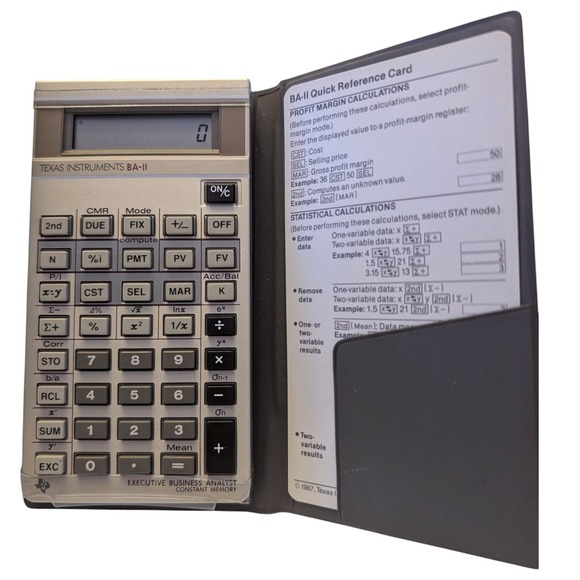 Texas Instruments BA II Executive Business Analyst Calculator Guidebook Case VTG - Picture 2 of 9
